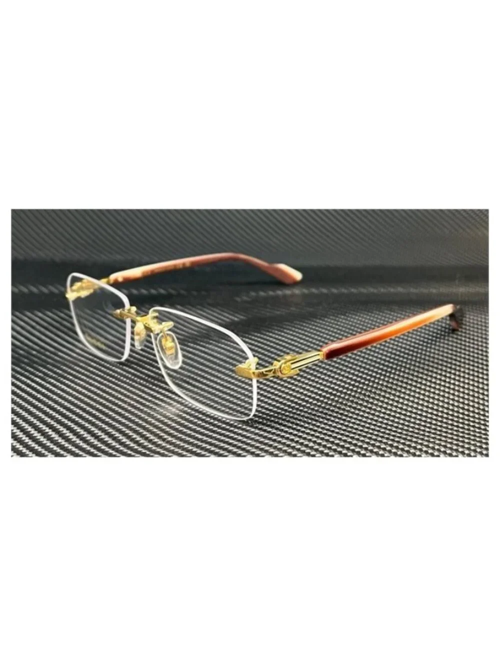 New Gucci Men  Gold Brown Eyeglasses  56- 16- 140